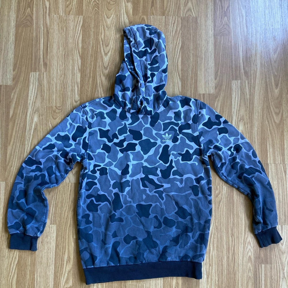 Adidas Grey Camouflage fade hoodie pullover